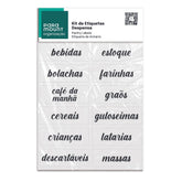 Conjunto Etiquetas Organizadoras Potes Prateleiras 12uni - Ela Decora